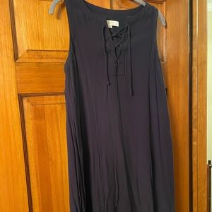 Loft sheath dress navy with criss cross top medium